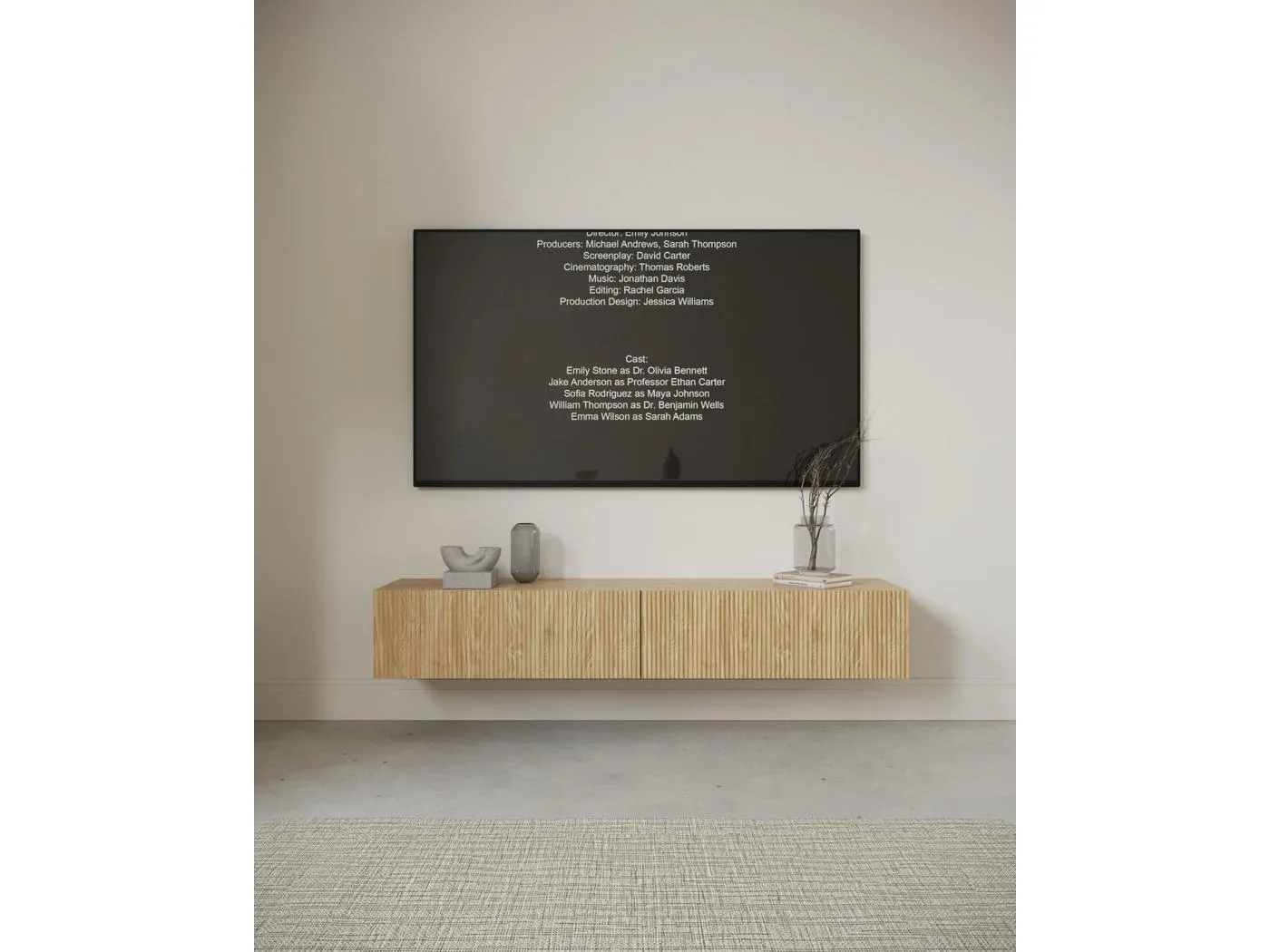 TV-Hängeboard - 175 cm - Eichenholzoptik - NOLIE