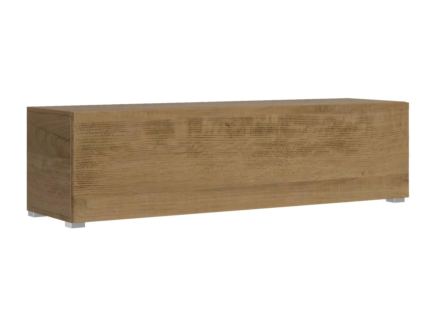 Klappbarer TV-Sockel mit Kabelverschraubung L.153,6 H.40 T.39,2 mit Füßen Natureiche