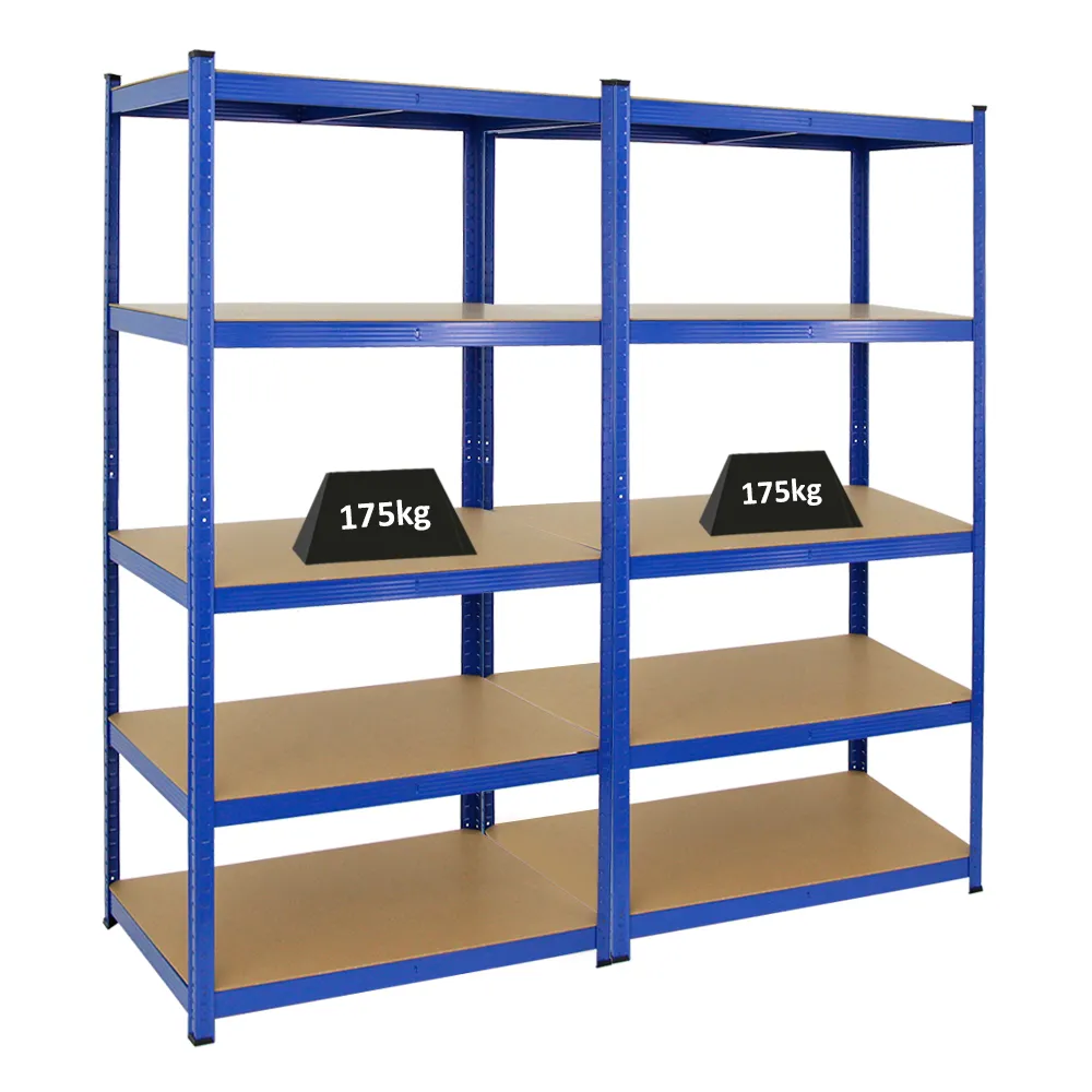 Mega Deal | 2x Schwerlastregal TAURUS | HxBxT 180x90x60cm | Fachlast 175kg | Blau