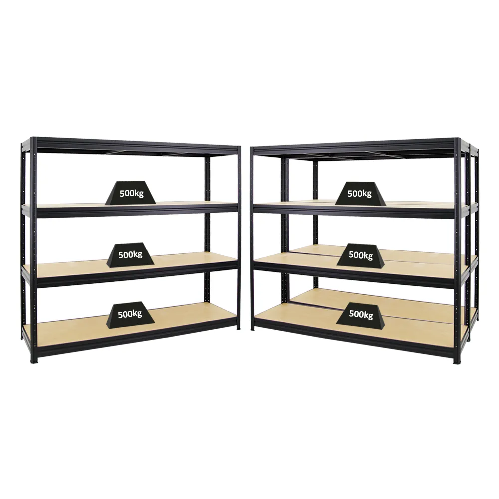 Mega Deal | 3x Schwerlastregal DINO | HxBxT 180x200x60cm | 4 MDF-Platten-Ebenen 6,5 mm | Fachlast 500kg | Schwarz