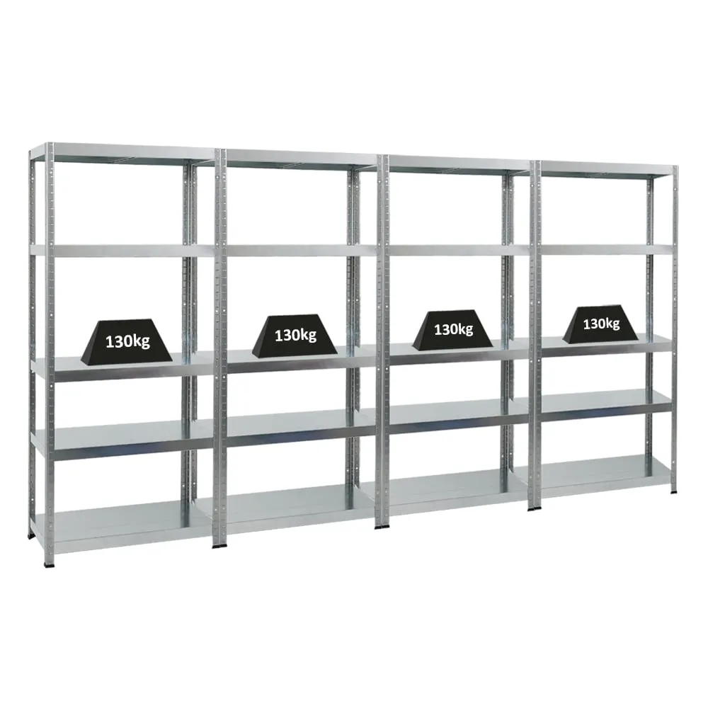 Mega Deal | 4x Schwerlastregal Steel Eagle | HxBxT 180x80x40 cm | Fachlast 130kg | Verzinkt