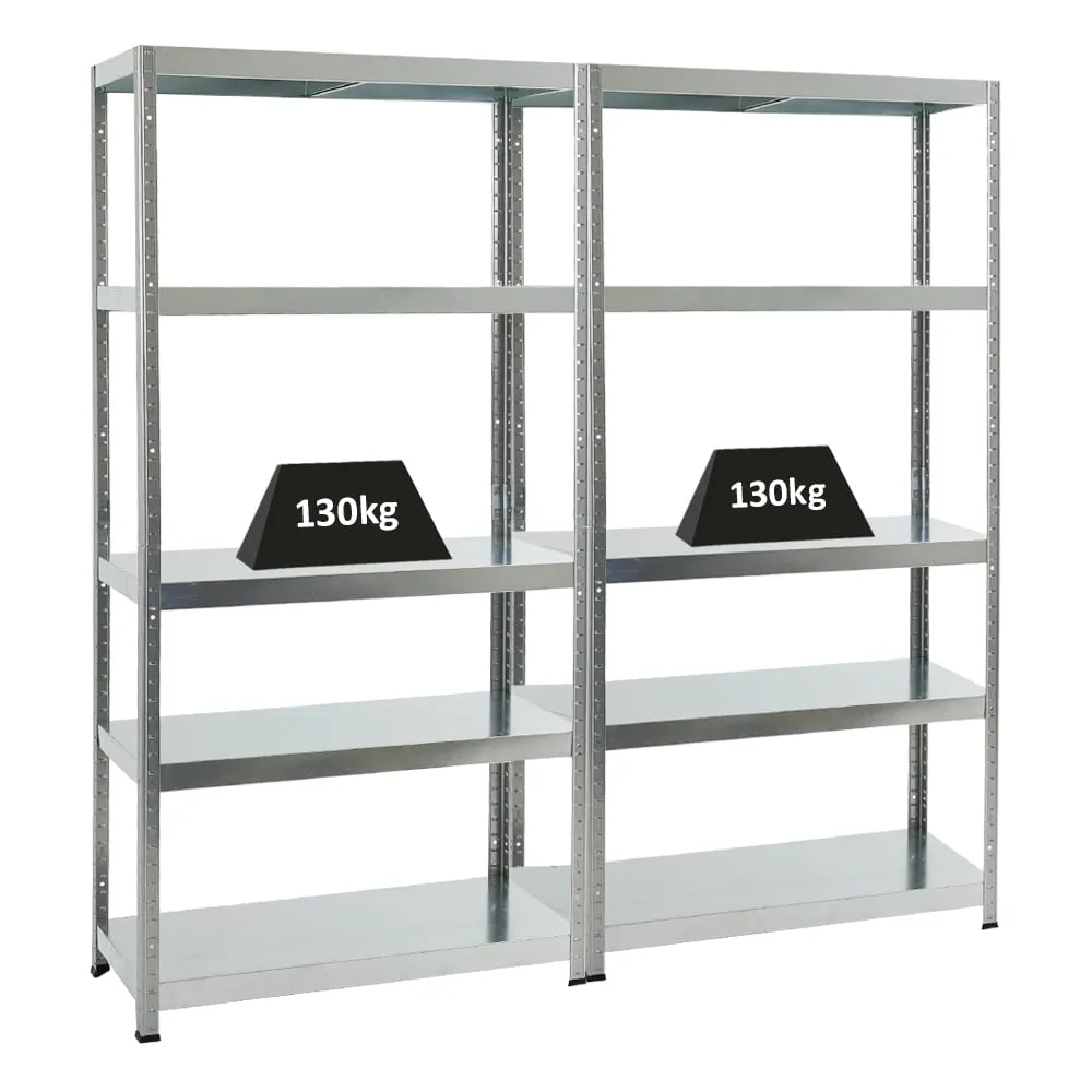 Mega Deal | 2x Schwerlastregal Steel Eagle  | HxBxT 180x90x40 cm |  Fachlast 130kg | Verzinkt