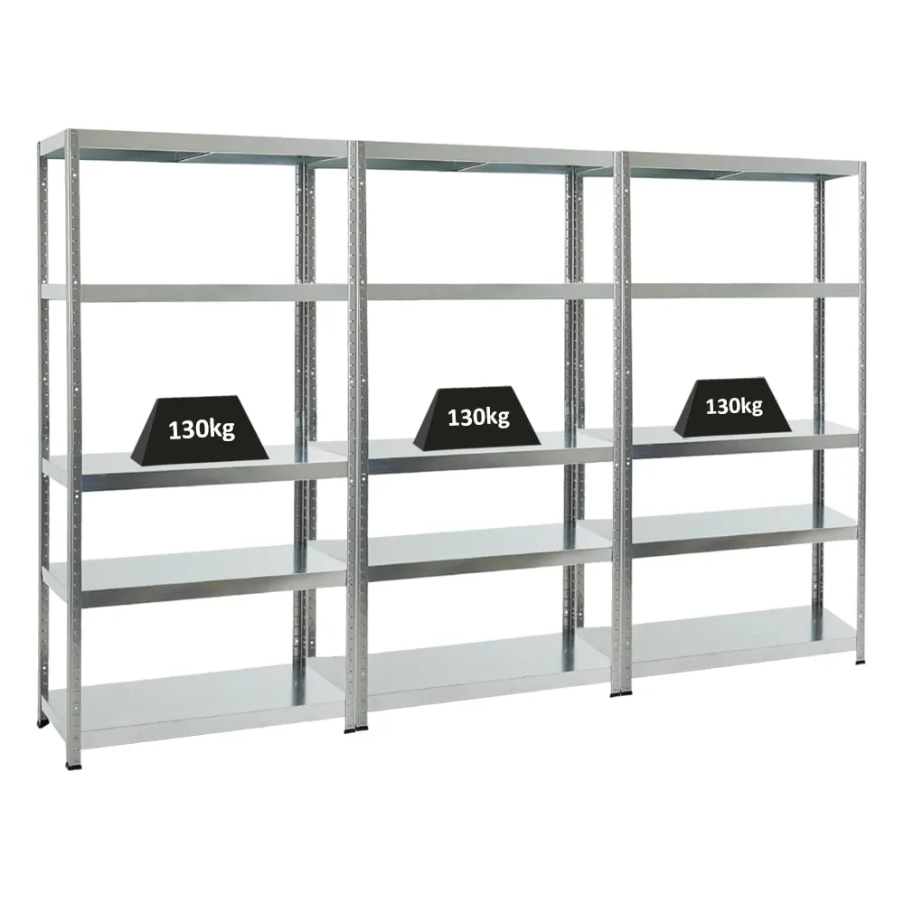 Mega Deal | 3x  Schwerlastregal Steel Eagle  | HxBxT 180x90x40 cm |  Fachlast 130kg | Verzinkt