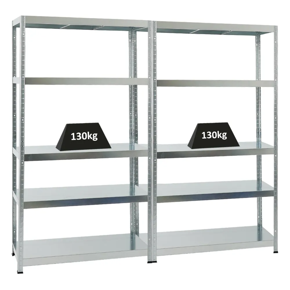 Mega Deal | 2x Schwerlastregal Steel Eagle  | HxBxT 180x100x40 cm |  Fachlast 130kg | Verzinkt