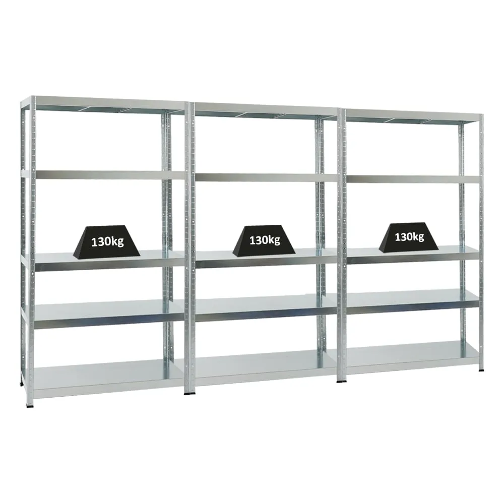Mega Deal | 3x  Schwerlastregal Steel Eagle  | HxBxT 180x100x40 cm |  Fachlast 130kg | Verzinkt