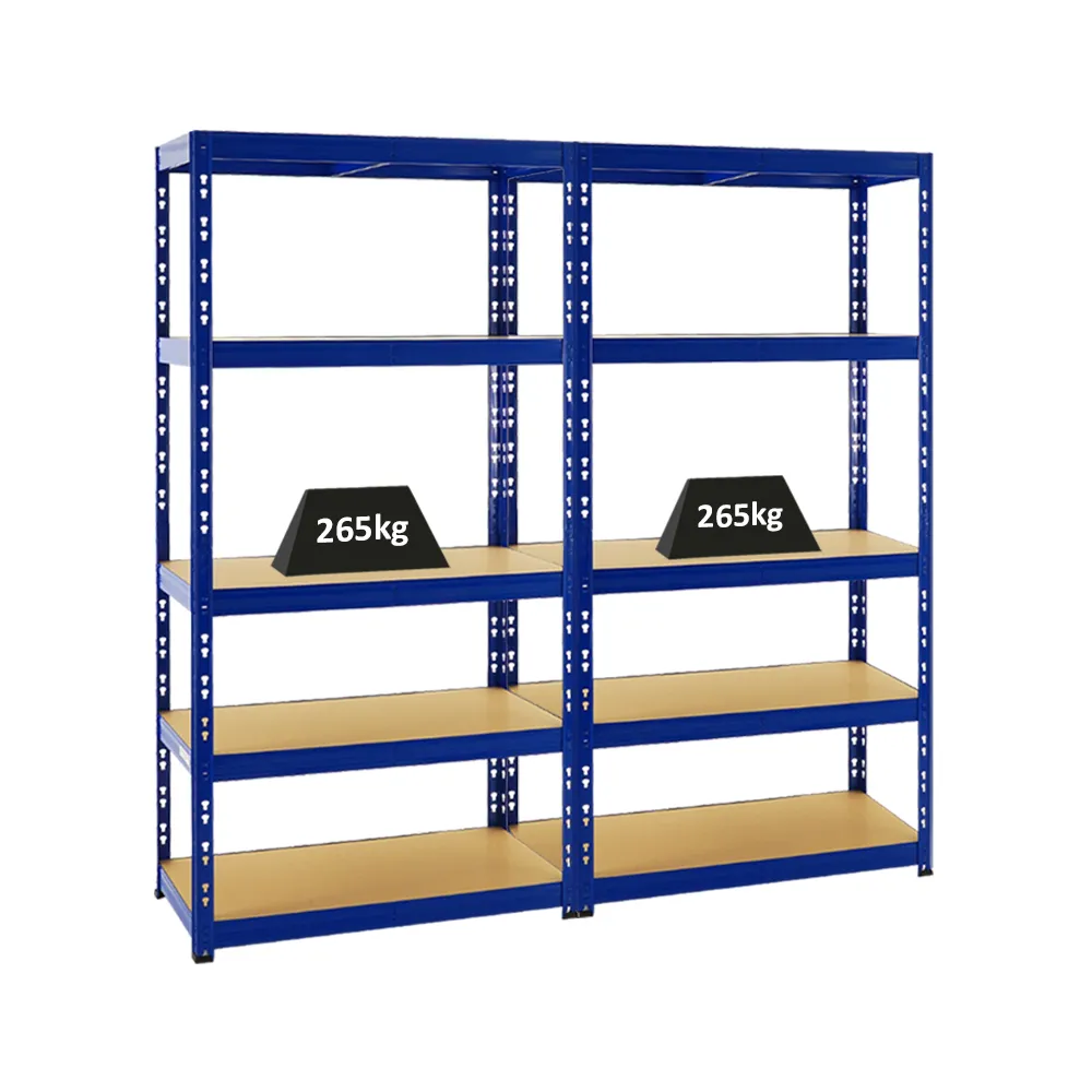 Mega Deal | 2x Schwerlastregal Tiger | HxBxT 180x90x45 cm | Fachlast 265kg | Blau