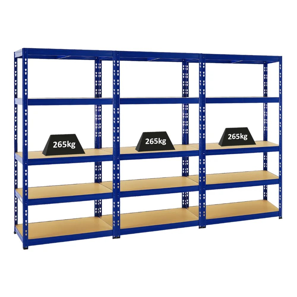 Mega Deal | 3x Schwerlastregal Tiger | HxBxT 180x90x45 cm | Fachlast 265kg | Blau
