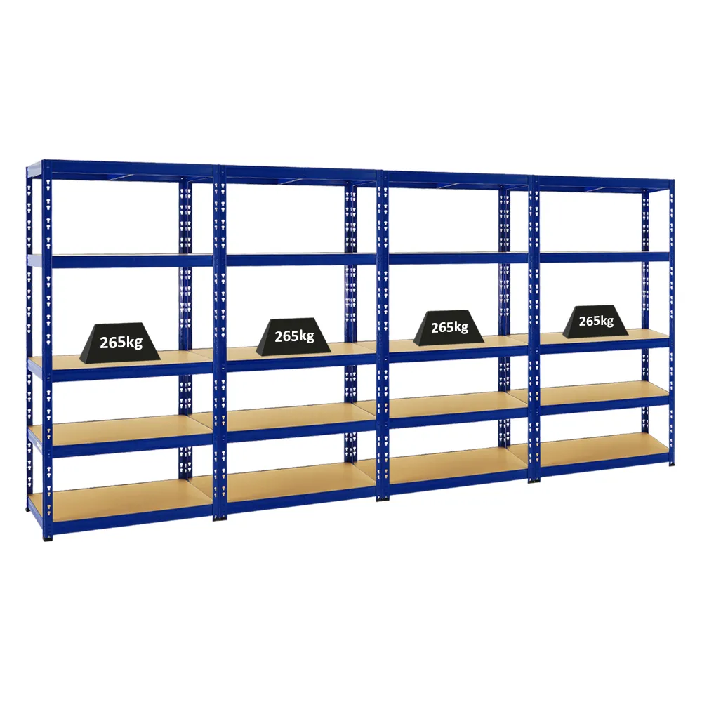 Mega Deal | 4x Schwerlastregal Tiger | HxBxT 180x90x45 cm |  Fachlast 265kg | Blau