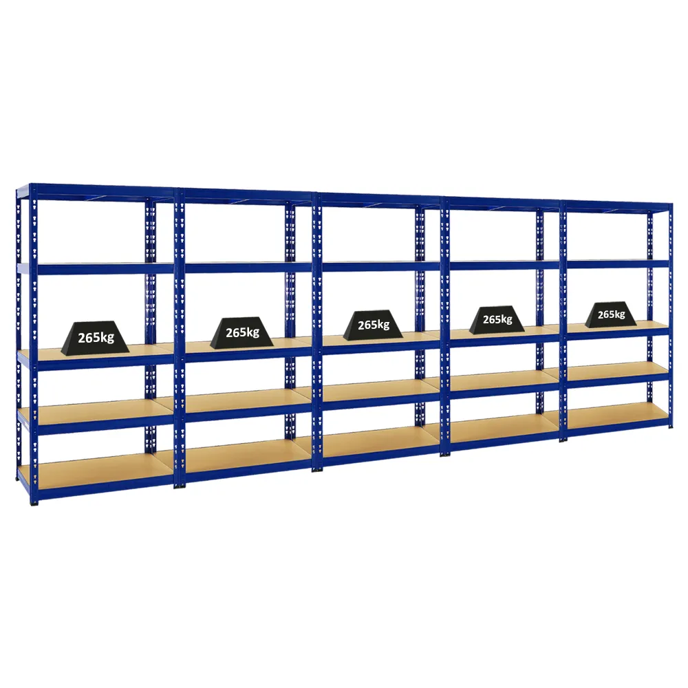 Mega Deal | 5x Schwerlastregal Tiger | HxBxT 180x90x45 cm |  Fachlast 265kg | Blau