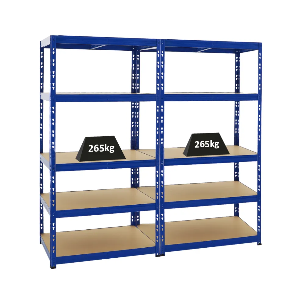 Mega Deal | 2x Schwerlastregal Tiger | HxBxT 180x90x60 cm | Fachlast 265kg | Blau