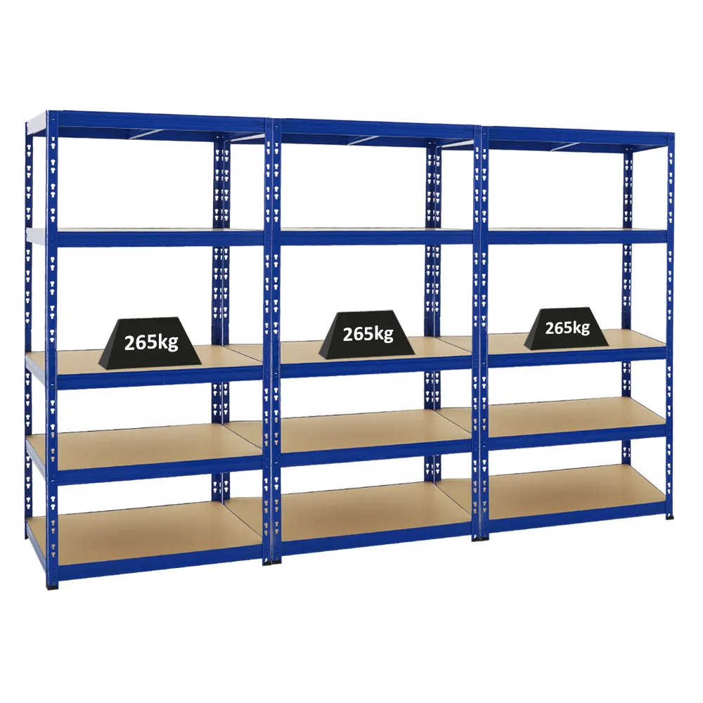 Mega Deal | 3x Schwerlastregal Tiger | HxBxT 180x90x60 cm | Fachlast 265kg | Blau
