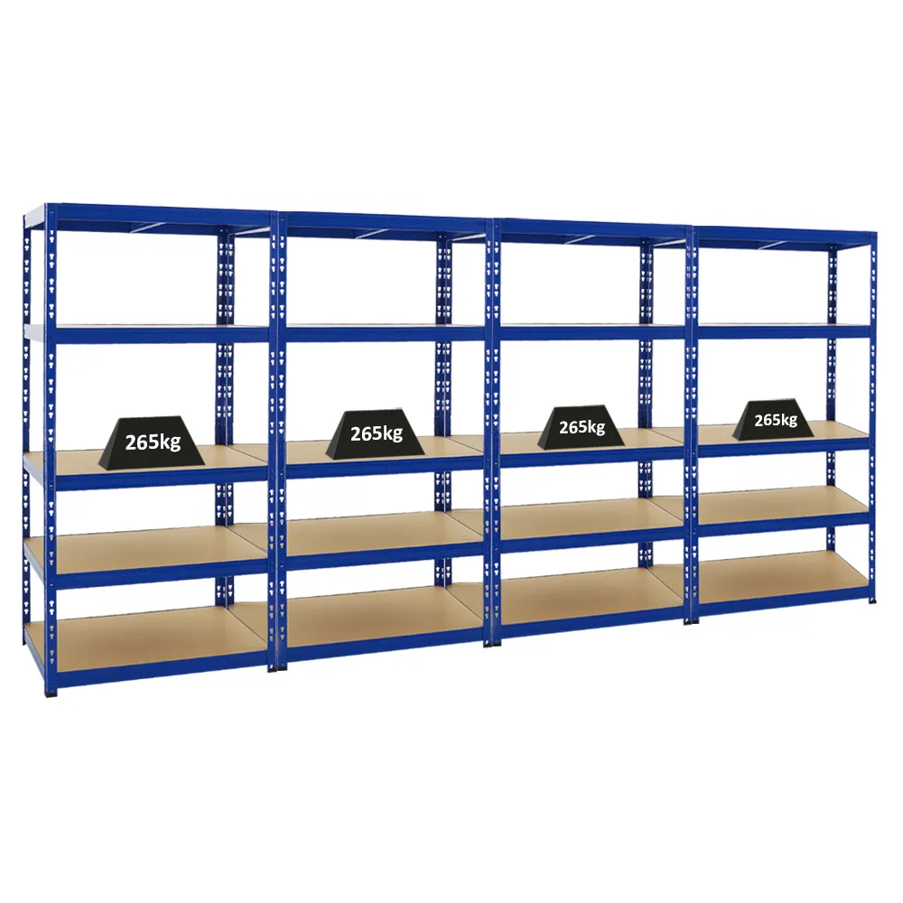 Mega Deal | 4x Schwerlastregal Tiger | HxBxT 180x90x60 cm |  Fachlast 265kg | Blau