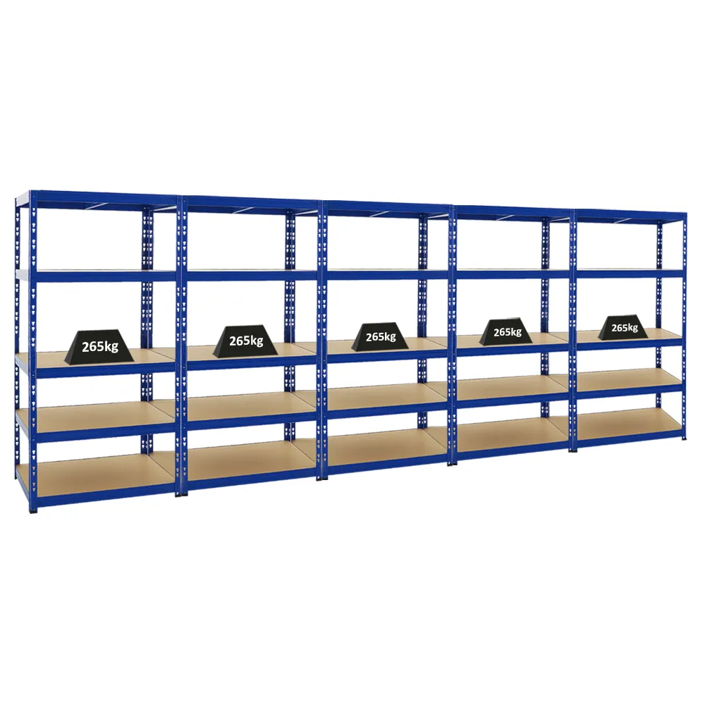 Mega Deal | 5x Schwerlastregal Tiger | HxBxT 180x90x60 cm |  Fachlast 265kg | Blau