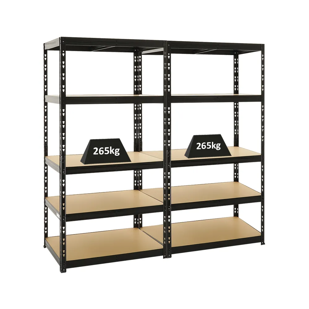 Mega Deal | 2x Schwerlastregal Tiger | HxBxT 180x90x60 cm | Fachlast 265kg | Schwarz
