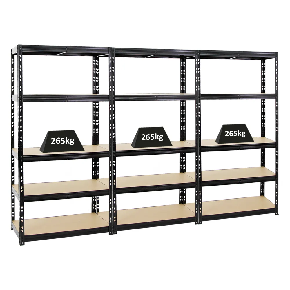 Mega Deal | 3x Schwerlastregal Tiger | HxBxT 180x90x45 cm | Fachlast 265kg | Schwarz