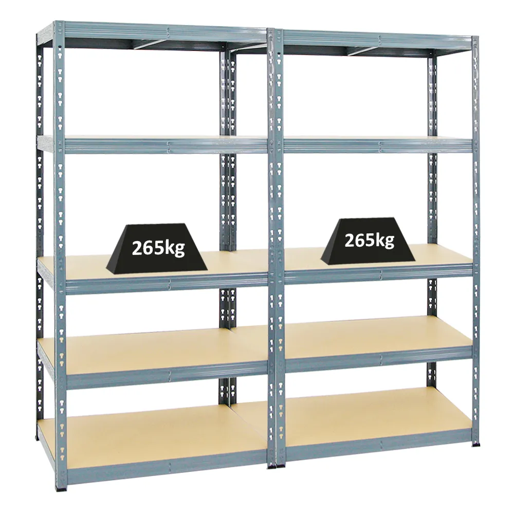 Mega Deal | 2x Schwerlastregal Tiger | HxBxT 180x90x60 cm | Fachlast 265kg | Grau