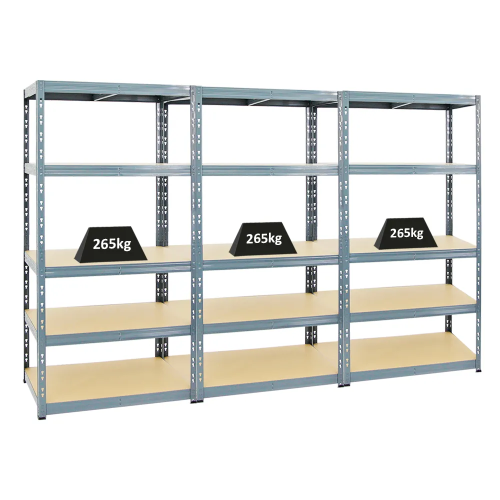 Mega Deal | 3x Schwerlastregal Tiger | HxBxT 180x90x60 cm |  Fachlast 265kg | Grau