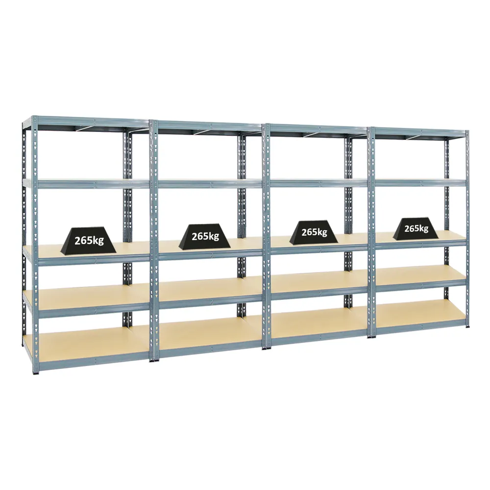 Mega Deal | 4x Schwerlastregal Tiger | HxBxT 180x90x60 cm | Fachlast 265kg | Grau