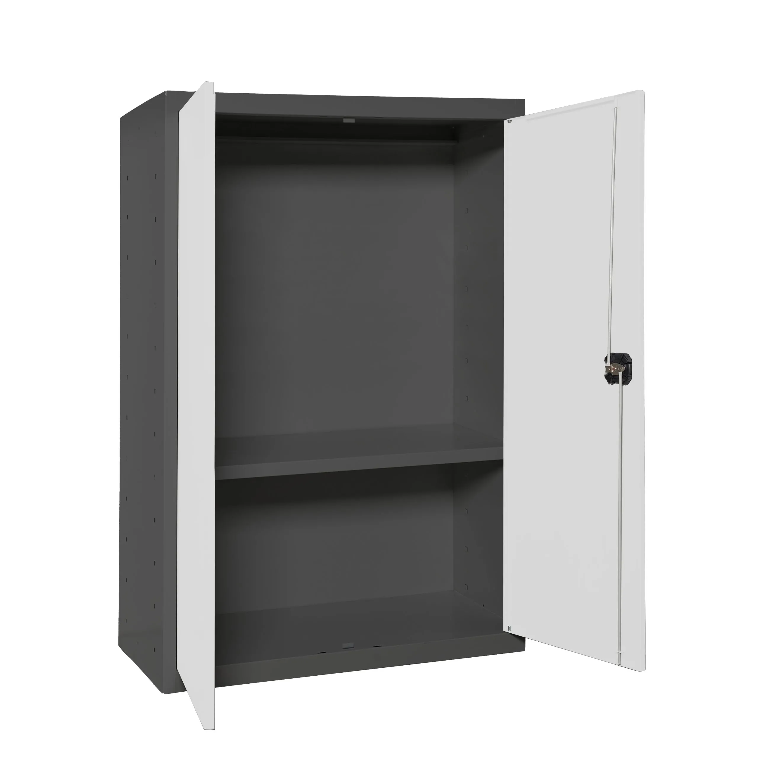 Stahlschrank AMEGO | HxBxT 90x80x40cm | 1x Fachboden | Weiß-Anthrazit