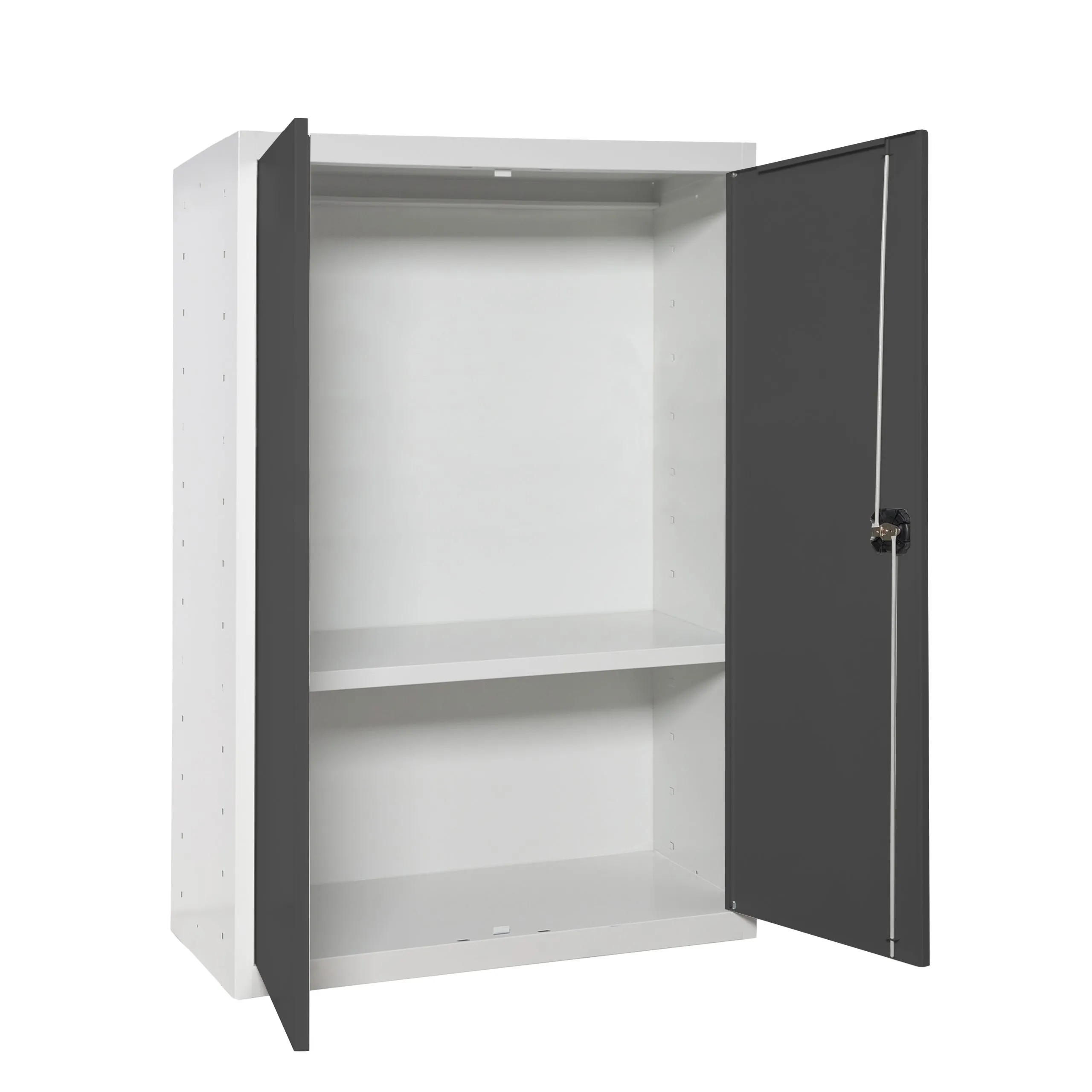 Stahlschrank AMEGO | HxBxT 90x80x40cm | 1x Fachboden | Anthrazit-Weiß
