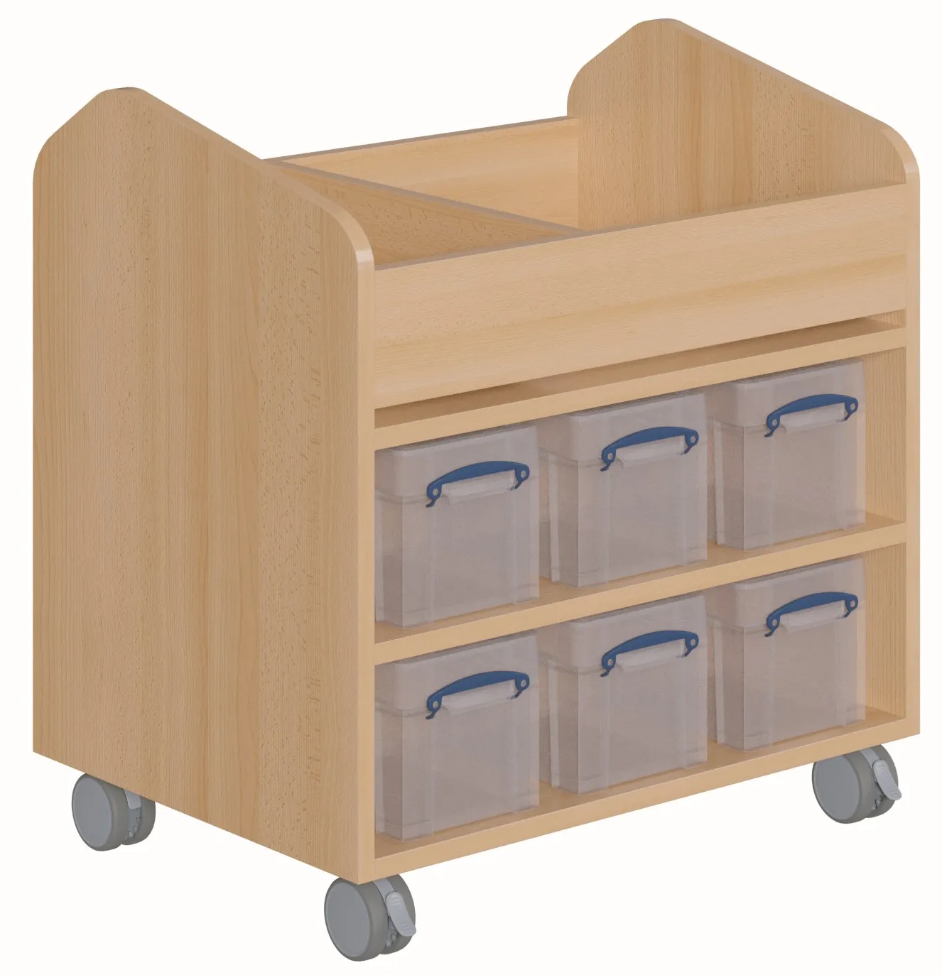 Bastelwagen "Kreativbasti 4" mit 12 Kunststoffboxen