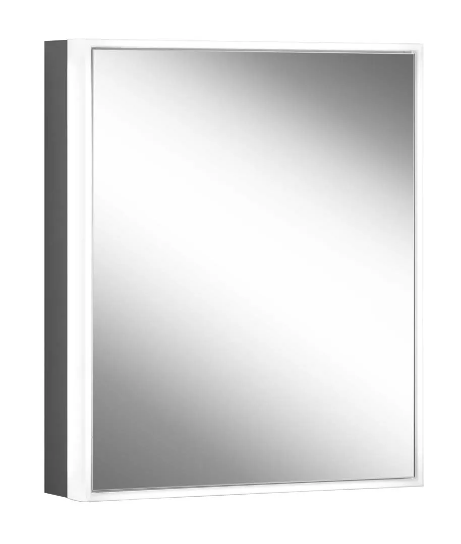 Schneider Spiegelschrank „GLOWclassicHCL“ in schwarz matt mit Spiegel-Rückwand