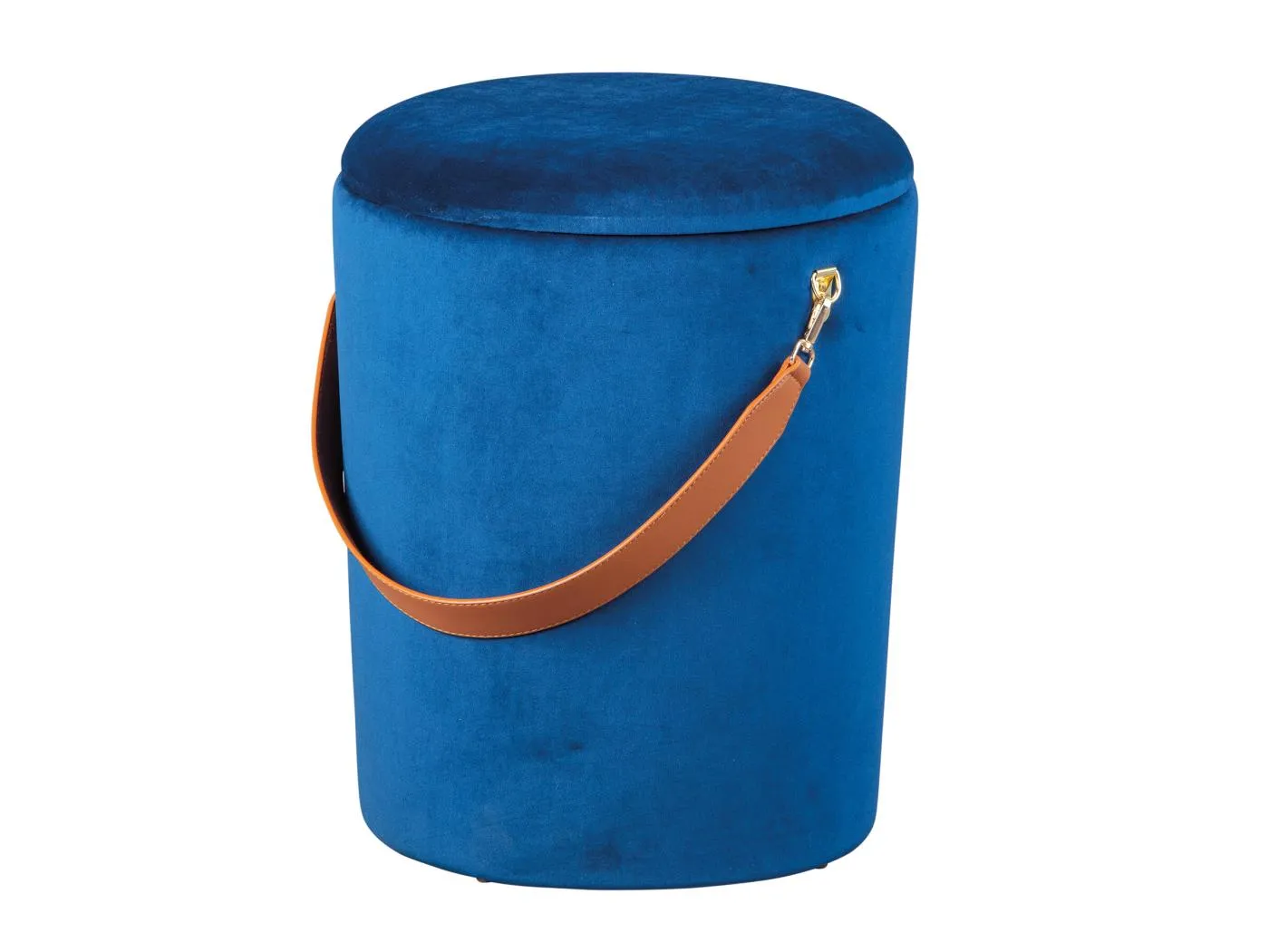 Pampurs Fusshocker, Hocker mit Aufbewahrung blau und braun.