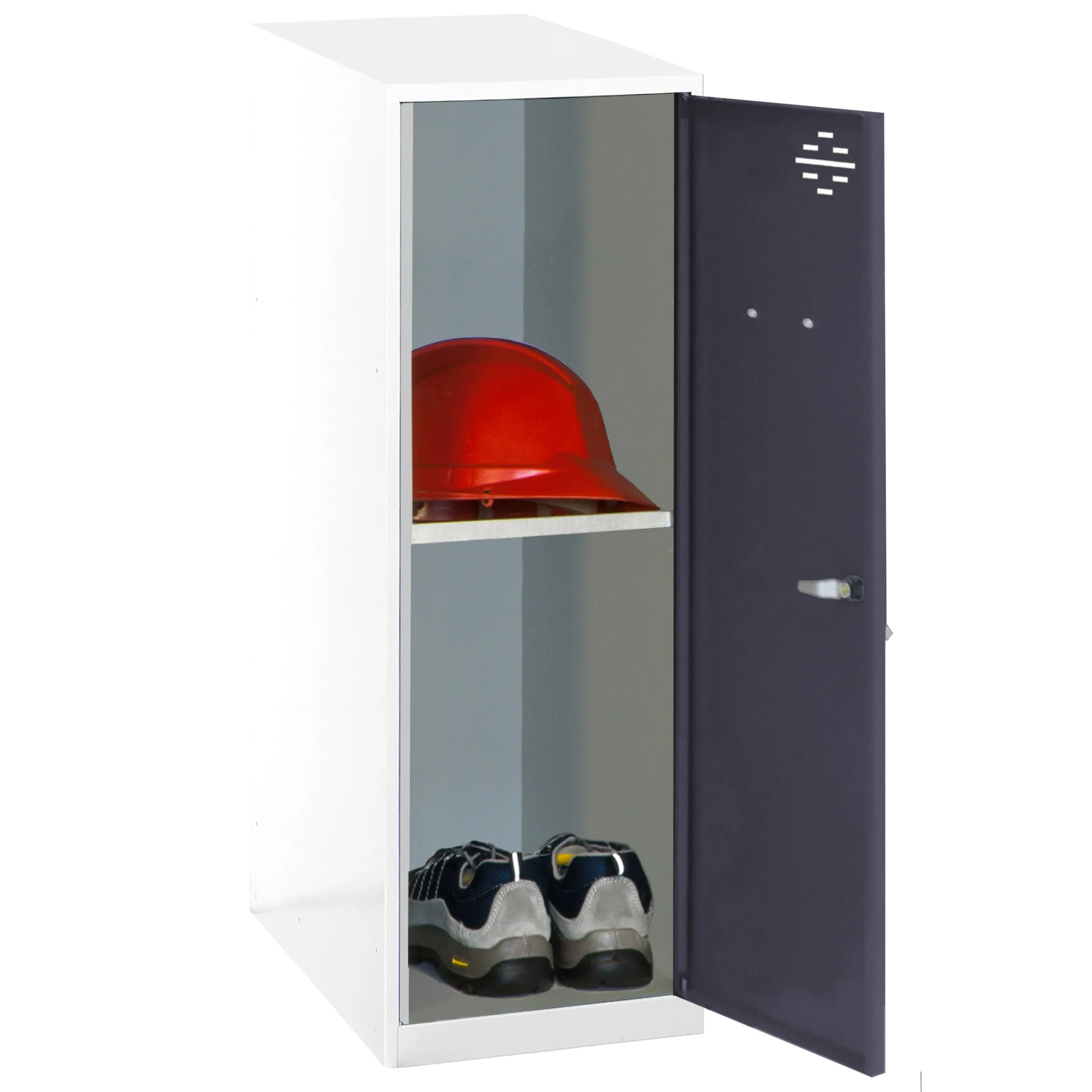 Schließfachschrank AMEGO | HxBxT 91,5x30x50cm | 1x Fachboden | Ohne Standfüße | Anthrazit-Weiß