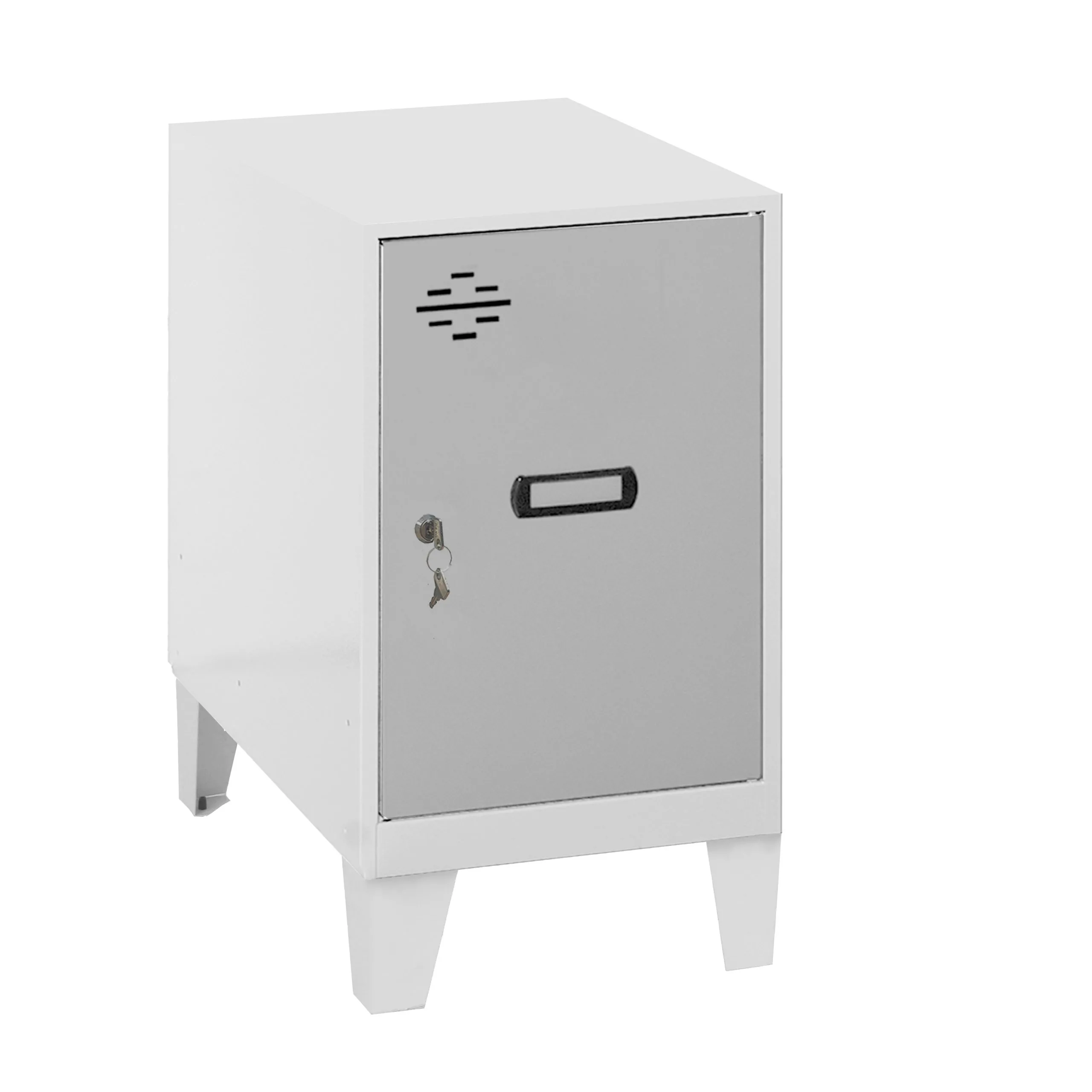 Schließfachwürfel AMEGO | HxBxT 57,5x30x50cm | Mit Standfüße | Grau-Weiß