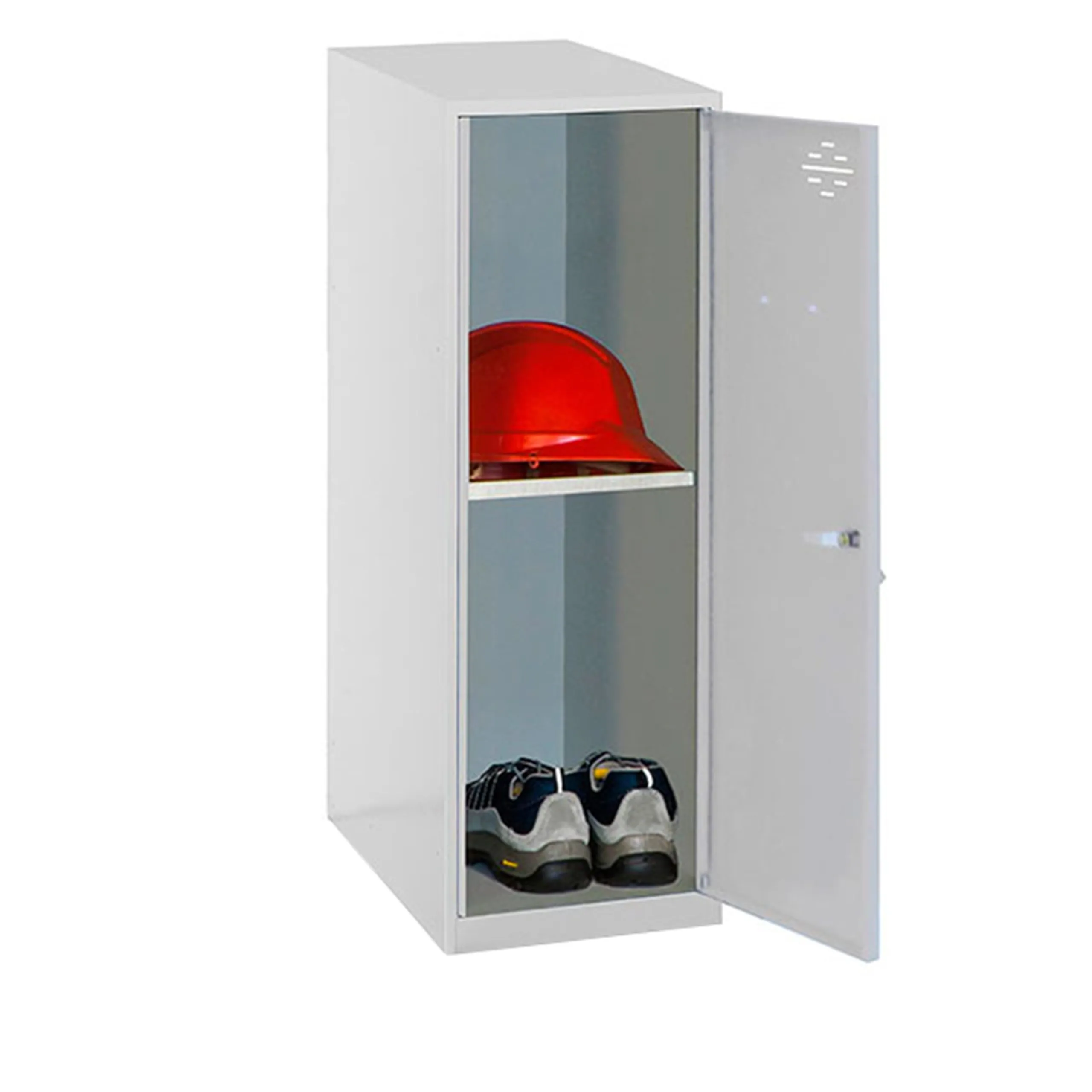 Schließfachschrank AMEGO | HxBxT 91,5x40x50cm | 1x Fachboden | Ohne Standfüße | Grau-Grau