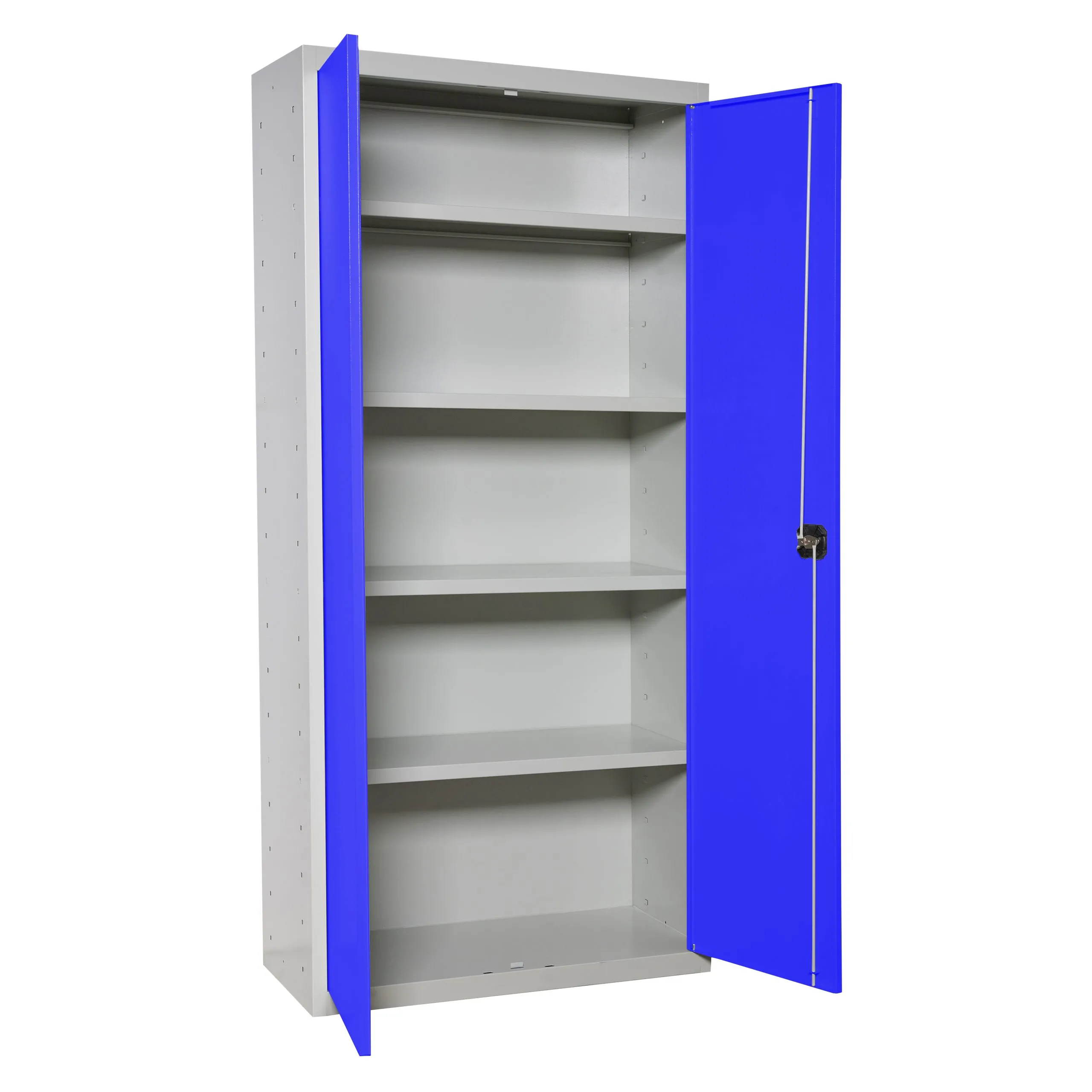 Stahlschrank AMEGO | HxBxT 180x60x40cm | 4x Fachboden | Blau-Grau