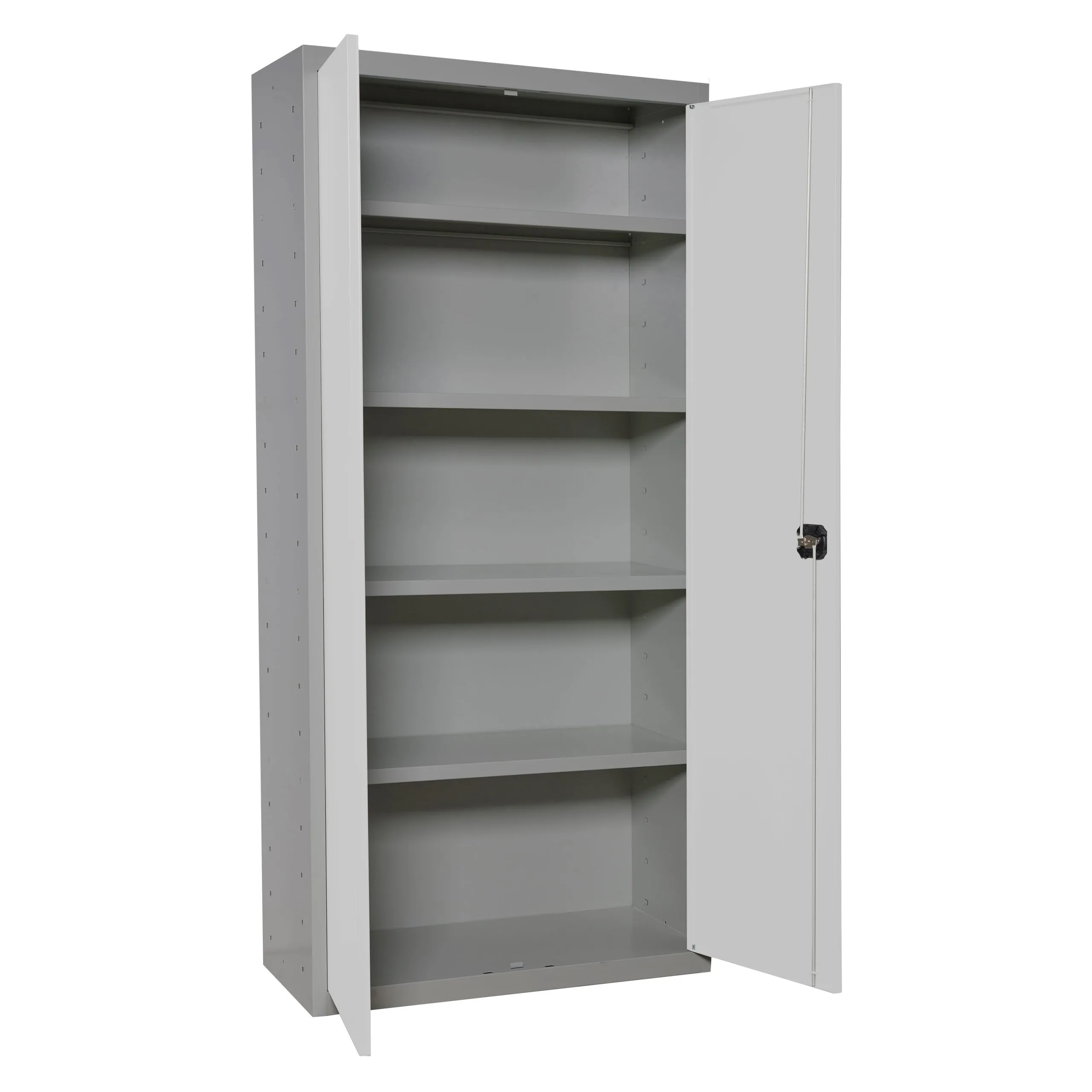Stahlschrank AMEGO | HxBxT 180x100x40cm | 4x Fachboden | Weiß-Grau