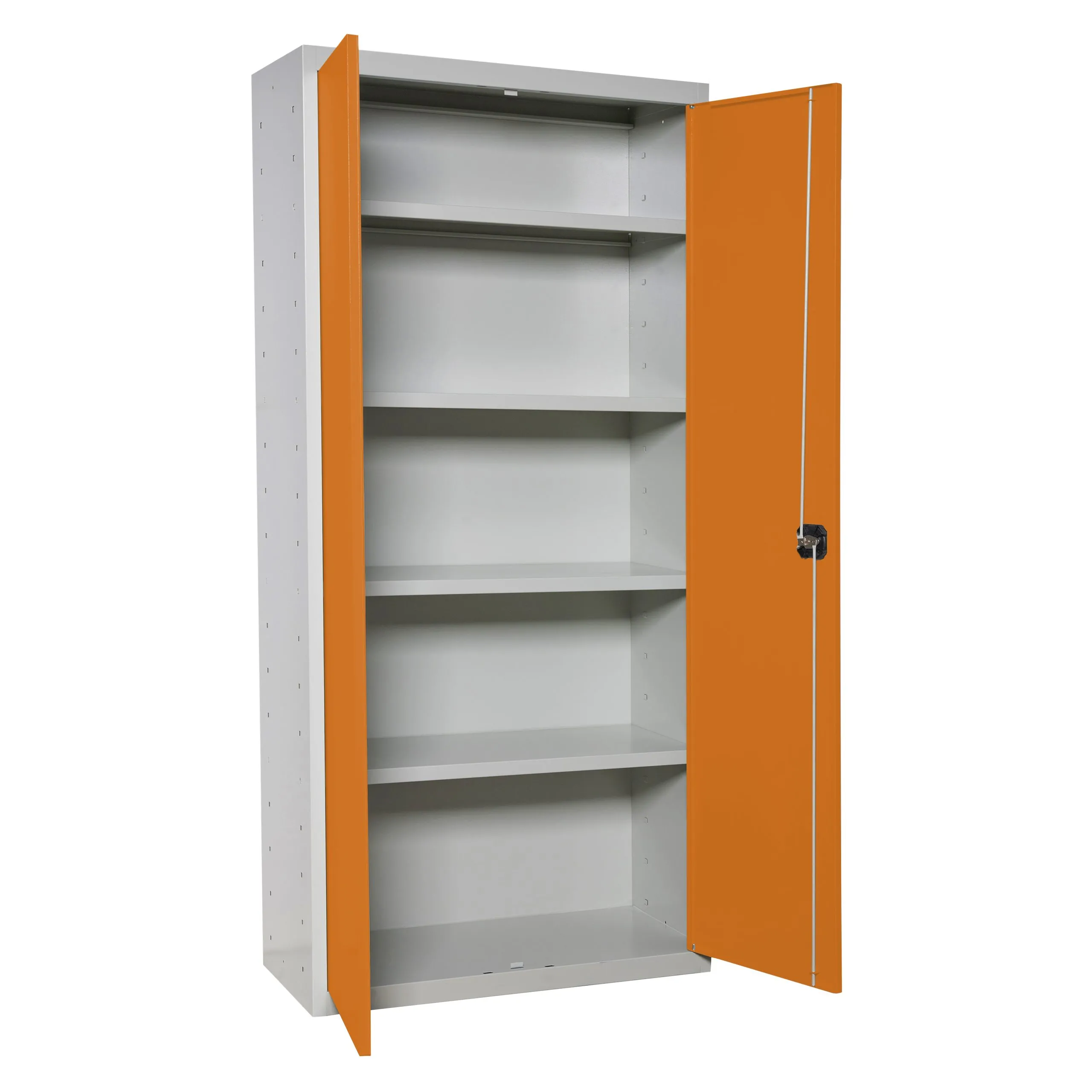 Stahlschrank AMEGO | HxBxT 180x100x40cm | 4x Fachboden | Orange-Grau