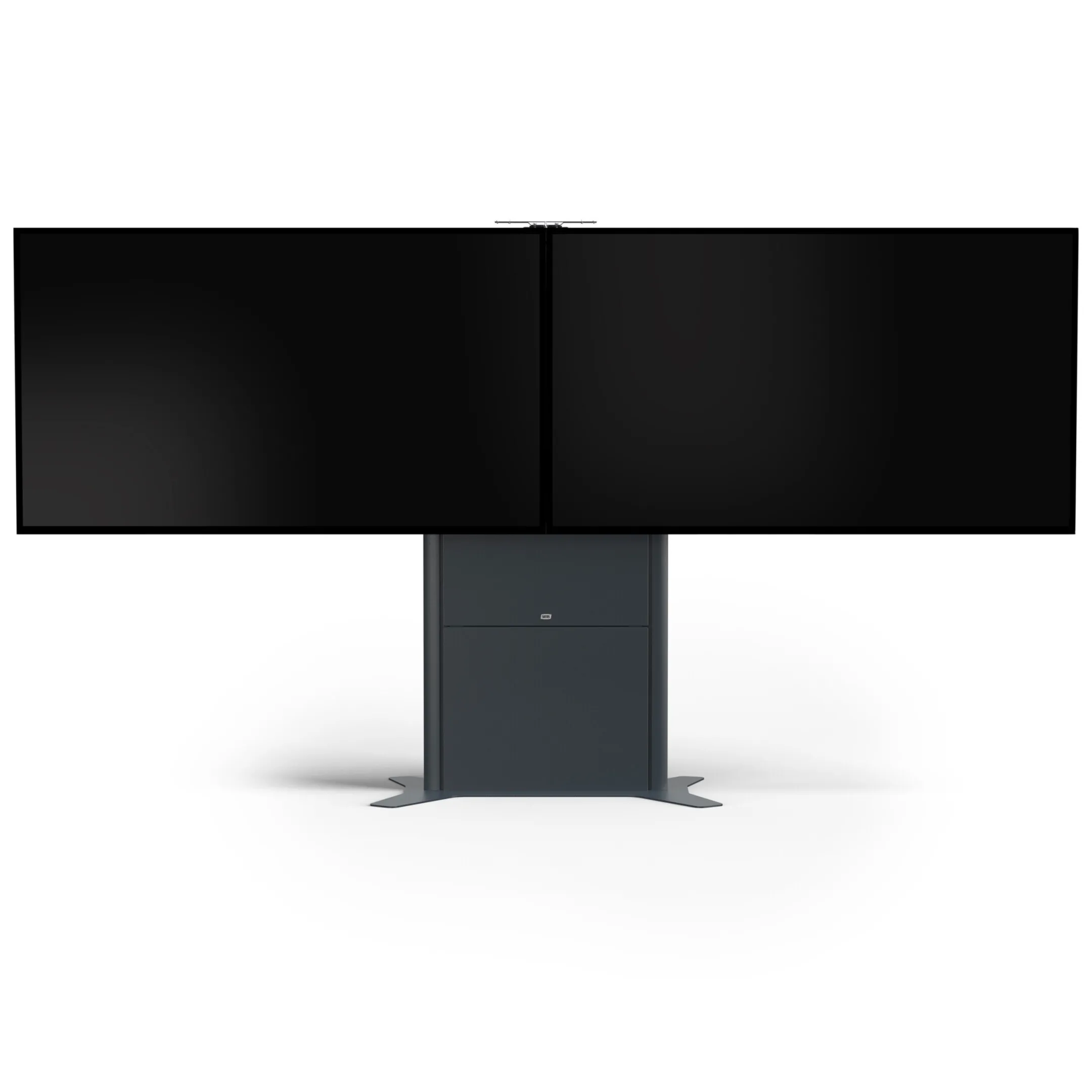 SMS New Presence Floor VC - motorisch höhenverstellbarer Standfuß mit Kamerahalterung - max. 2x75” | max. VESA 1000x600 | Traglast 120kg | darkgrey