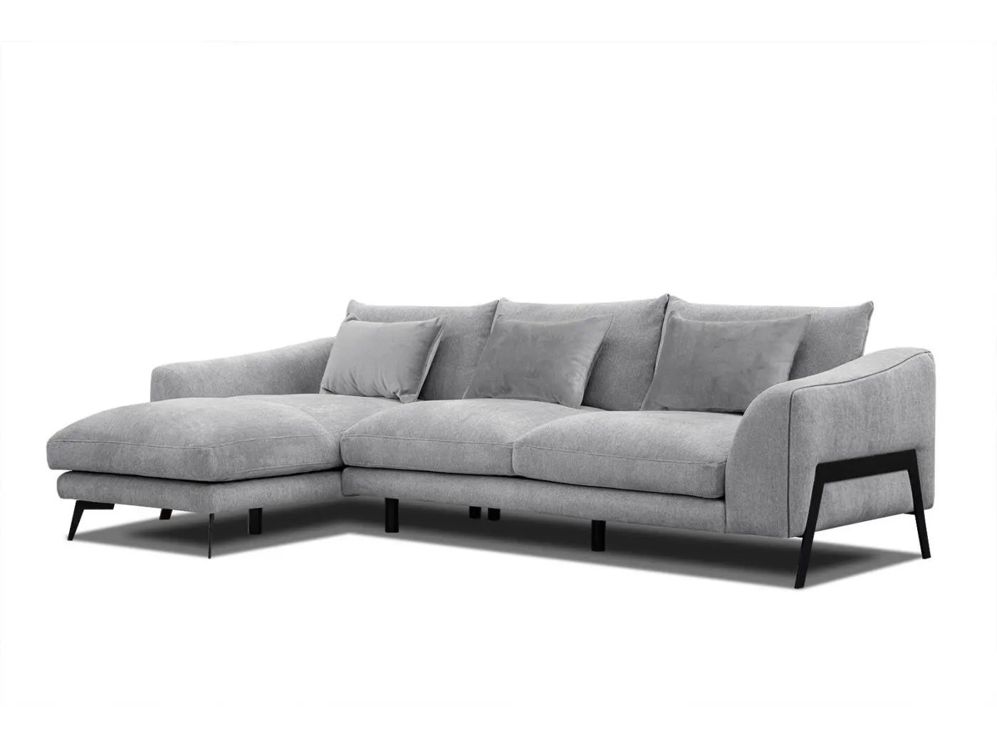 WINTER Ecksofa 4-Sitzer links, hellgrau