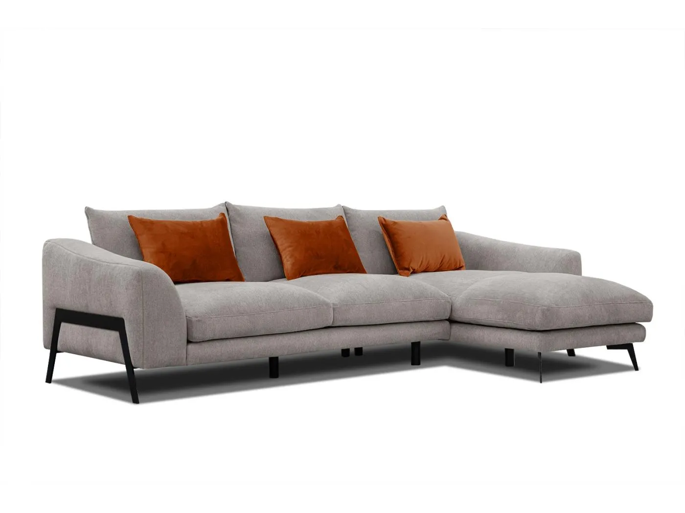 WINTER Ecksofa 4-Sitzer rechts, taupe