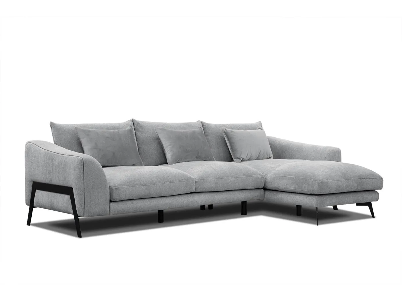 WINTER Ecksofa 4-Sitzer rechts, hellgrau