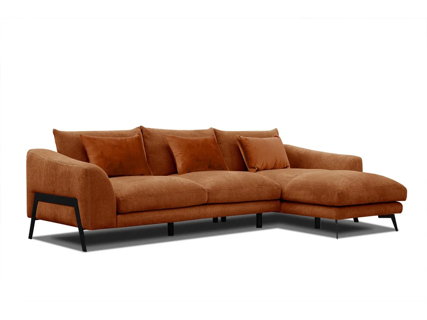 WINTER Ecksofa 4-Sitzer rechts, dunkelorange