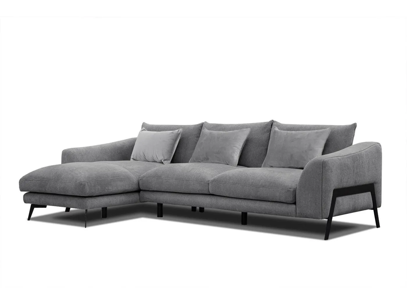 WINTER Ecksofa 4-Sitzer links, grau