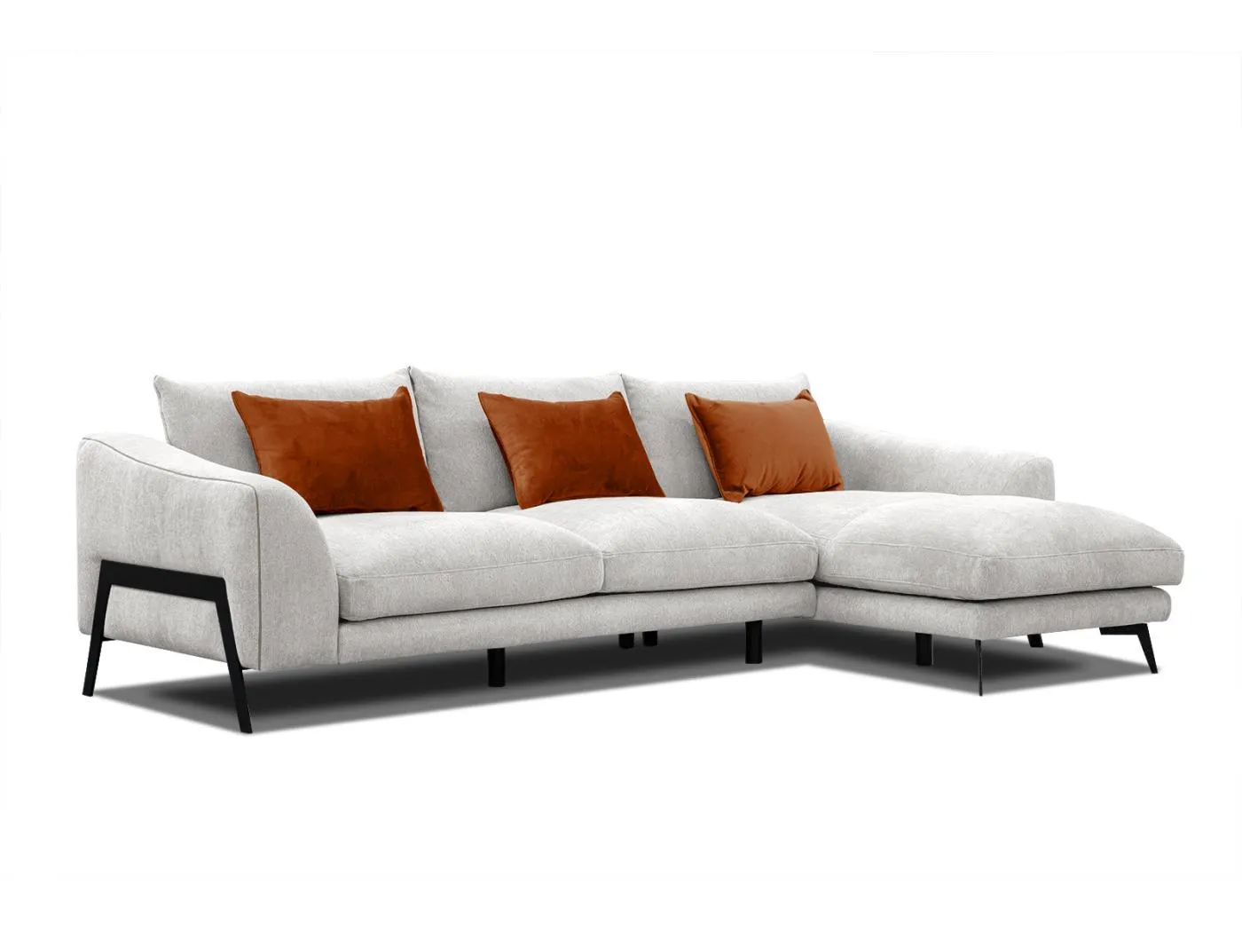 WINTER Ecksofa 4-Sitzer rechts, perlweiß