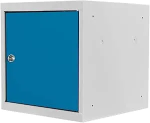 Schließfachwürfel Blocky mit Zylinderschloss + 2 Schlüssel | HxBxT 40x40x40cm | Lichtgrau/Lichtblau