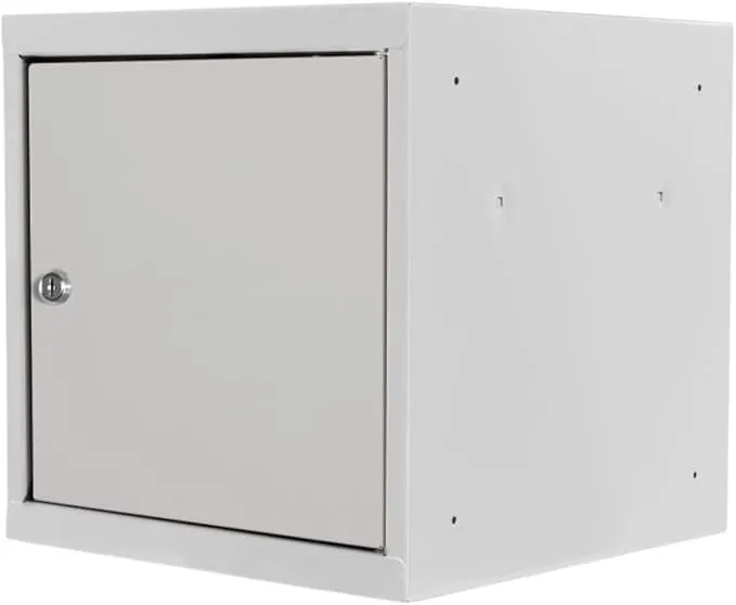 Schließfachwürfel Blocky mit Zylinderschloss + 2 Schlüssel | HxBxT 40x40x40cm | Lichtgrau