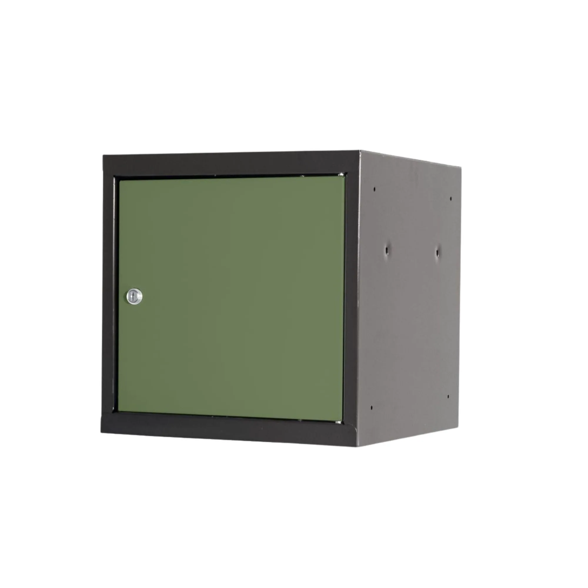 Schließfachwürfel Blocky mit Zylinderschloss + 2 Schlüssel | HxBxT 40x40x40cm | Anthrazit/Resedagrün