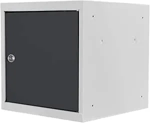 Schließfachwürfel Blocky mit Zylinderschloss + 2 Schlüssel | HxBxT 40x40x40cm | Lichtgrau/Anthrazitgrau