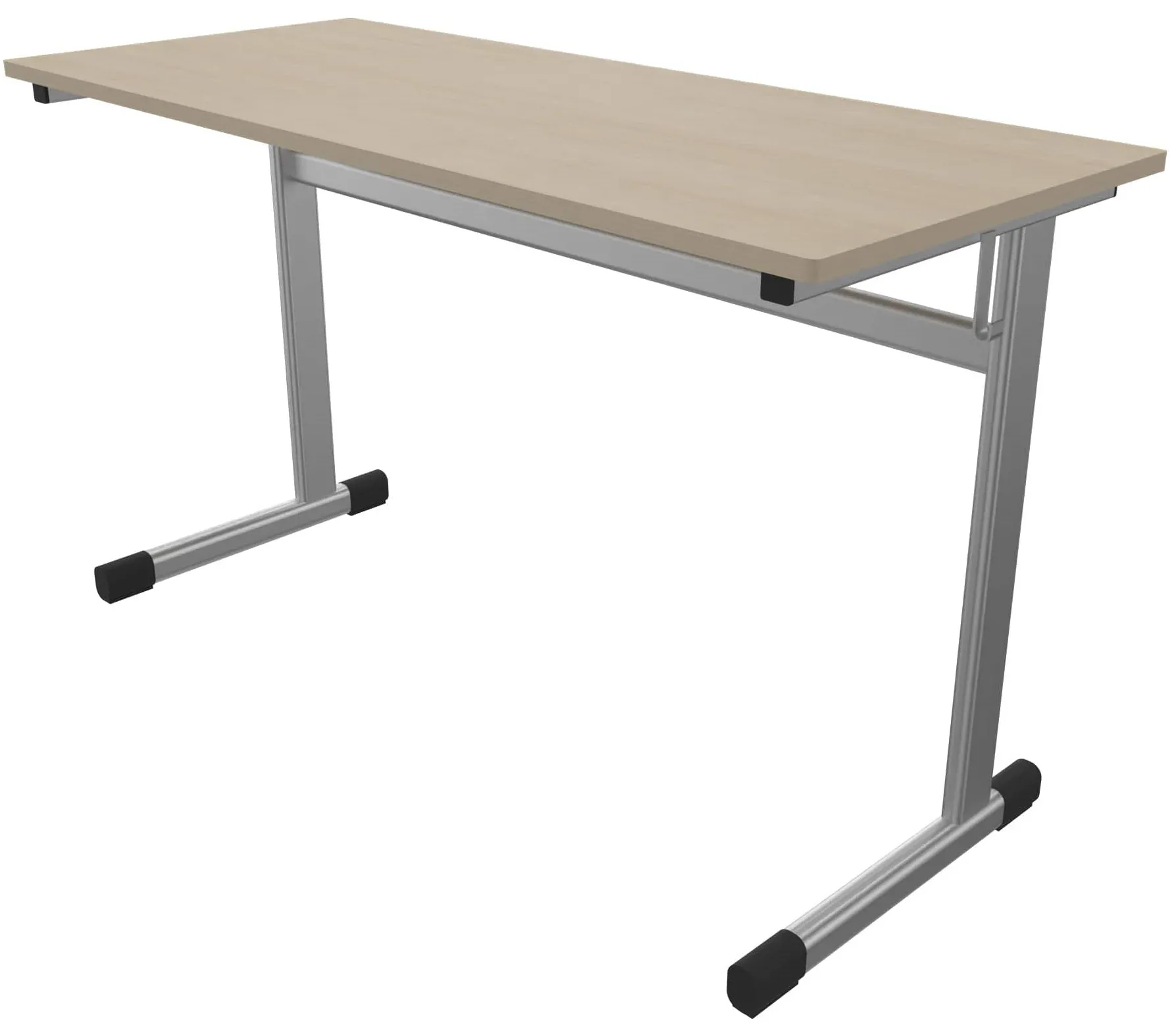 Zweier-Schülertisch mit Melaminplatte und ABS-Kante in verschiedenen Höhen