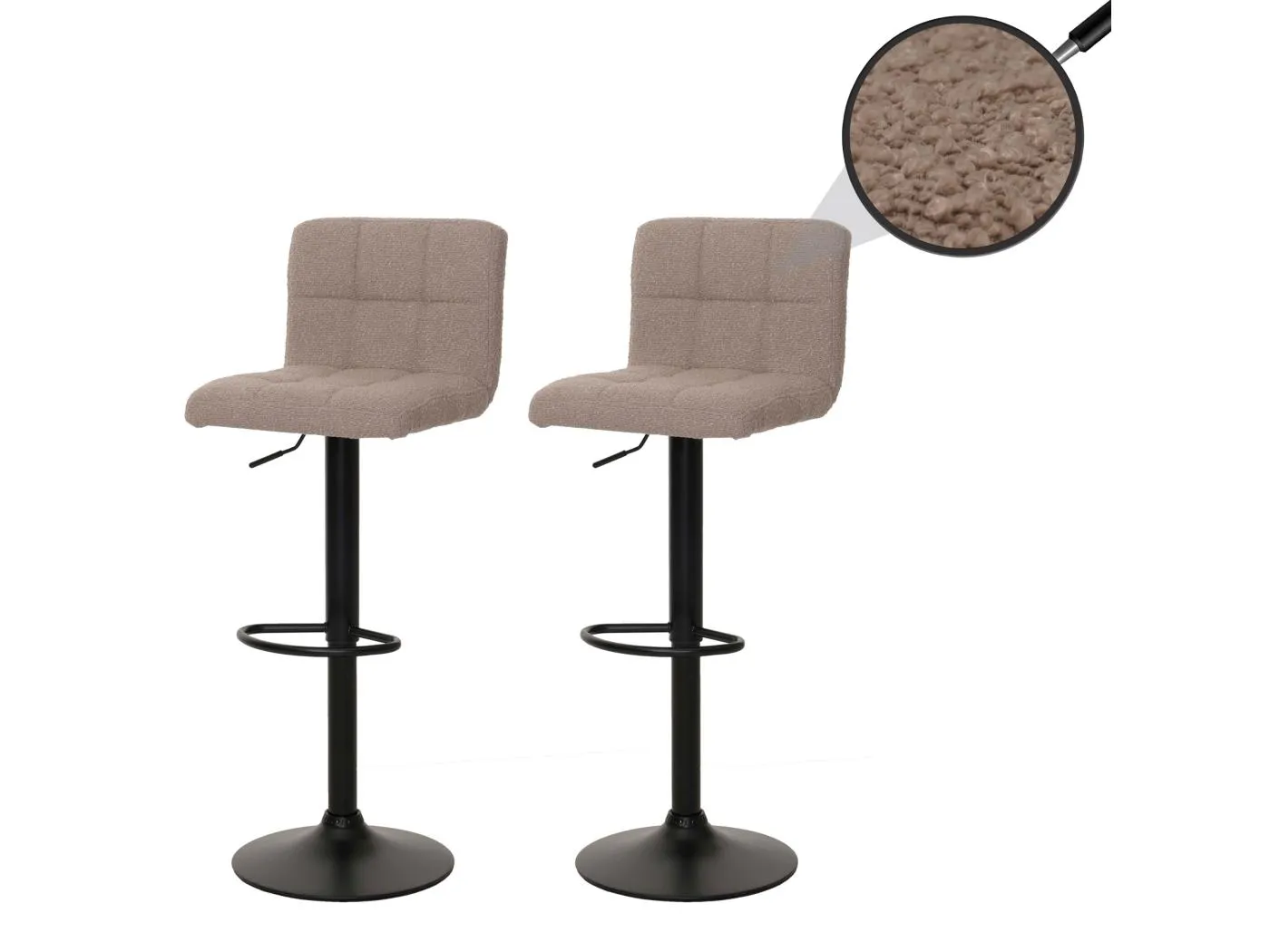 Barhocker MCW-G87 (2er-Set), Taupe