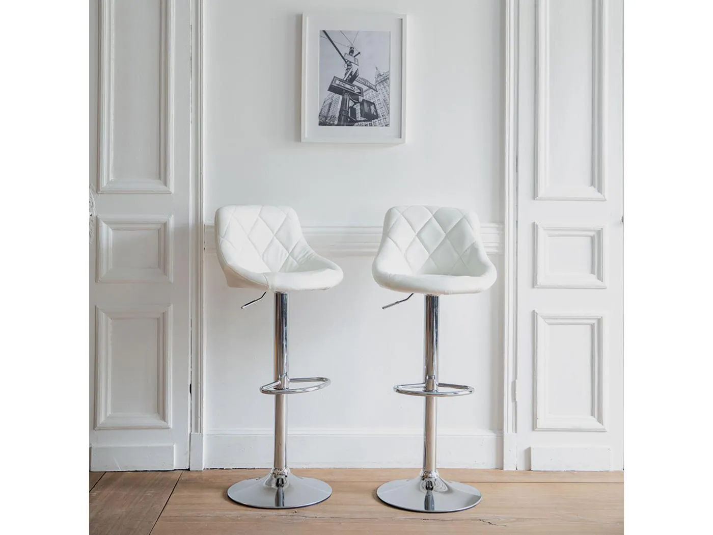 2er Set weißen Barhockern JASPER