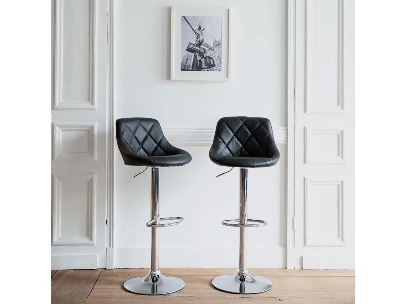 2er Set schwarzen Barhockern JASPER