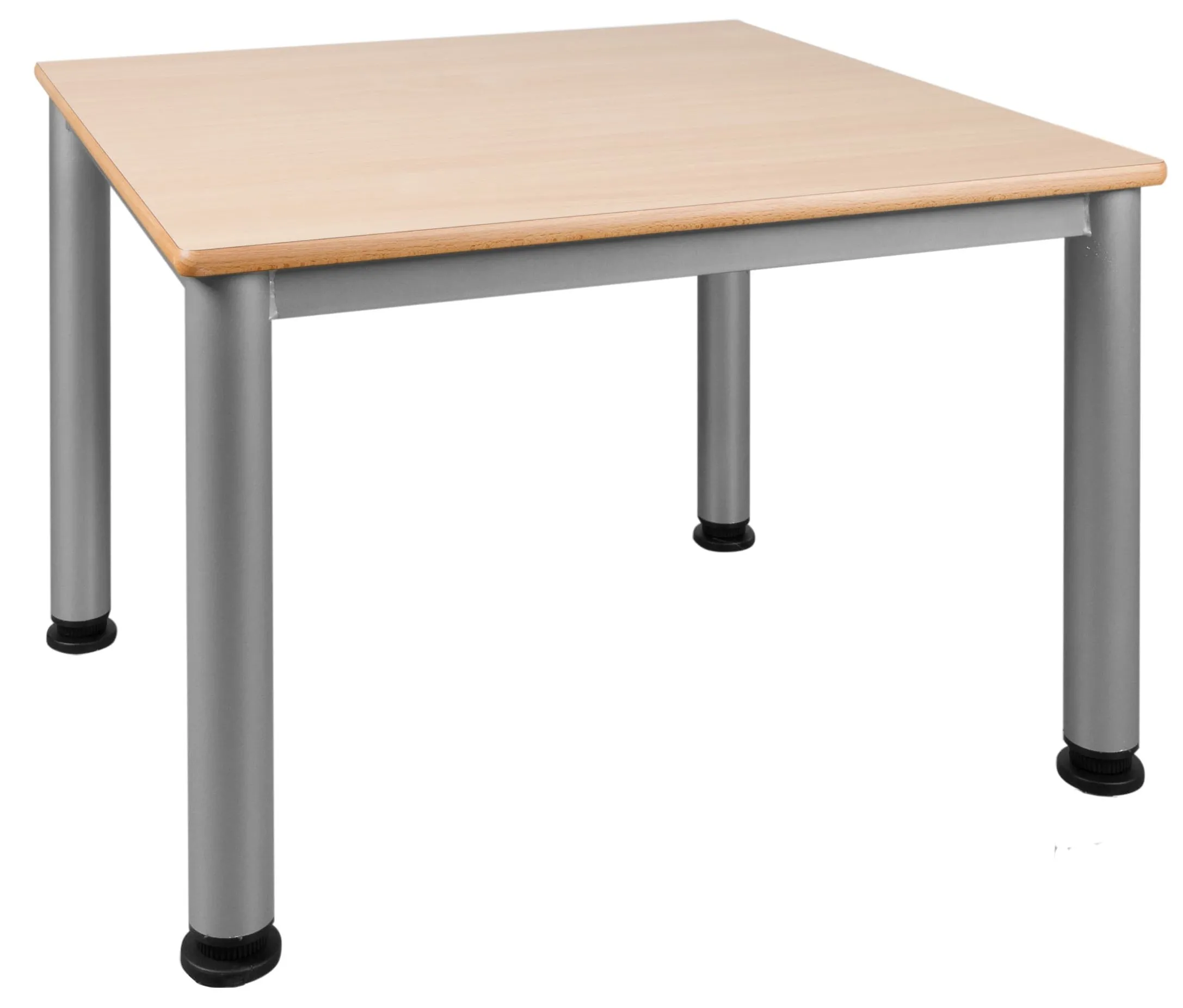 Quadrattisch mit Stahlgestell, 60 x 60 cm, fahrbar oder feststehend