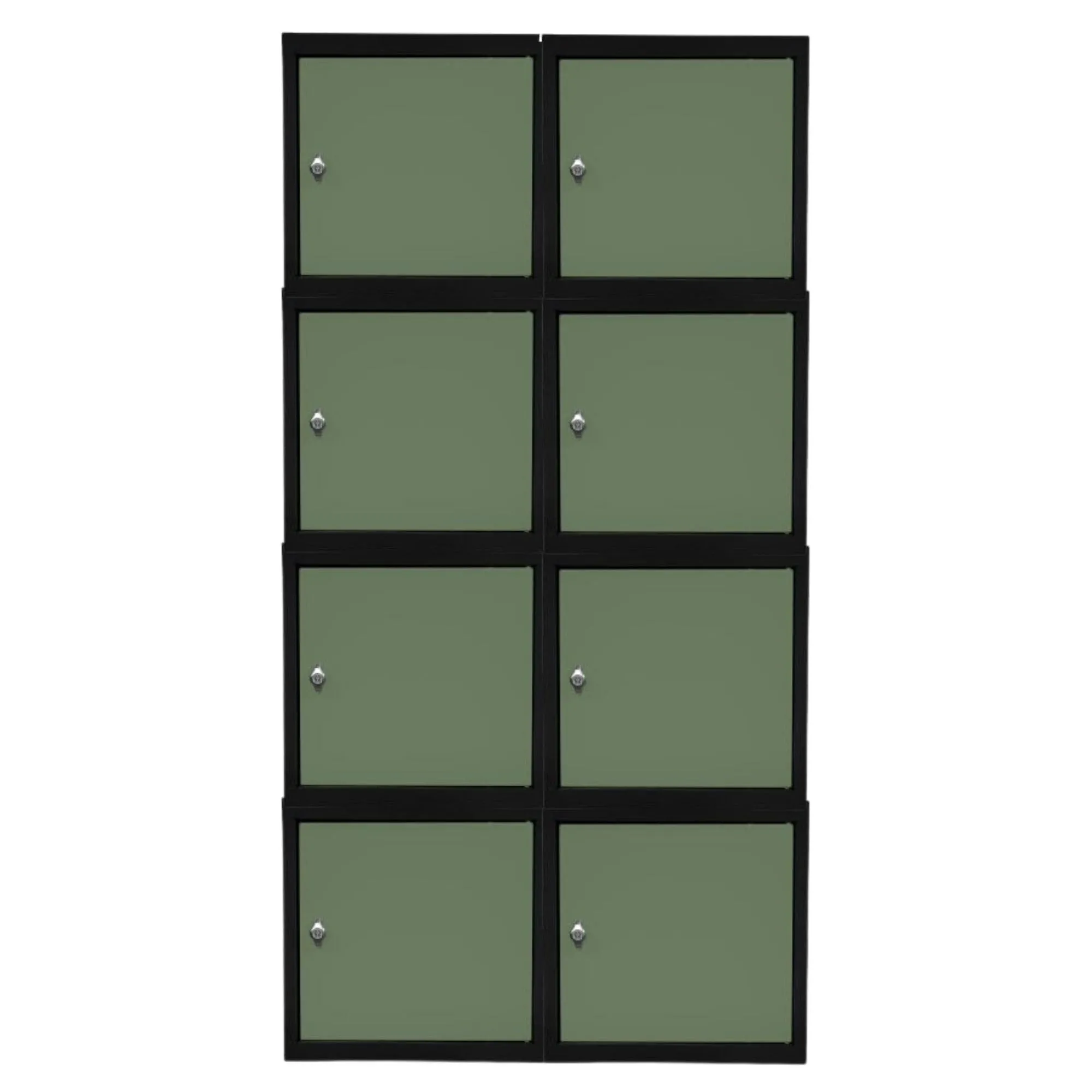 Mega Deal | 8x Schließfachwürfel Blocky mit Drehriegelschloss für Vorhängeschloss | HxBxT 40x40x40cm | Anthrazit/Resedagrün